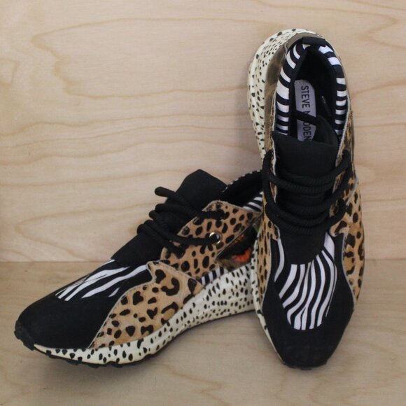 Steve Madden Cliff Animal Print Wedge Sneakers - Picture 10 of 10